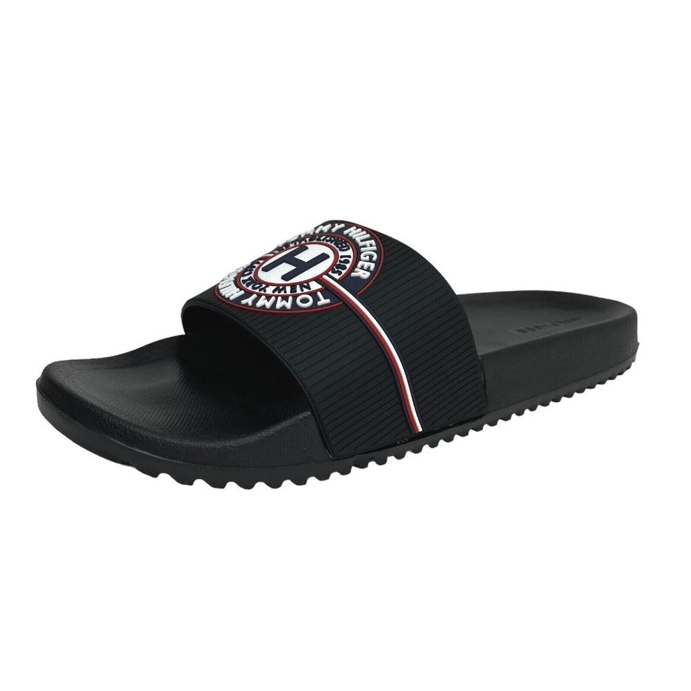 Tommy Hilfiger Rowdy Mens Slide Sandals Size 11 Black Lightweight Comfortable